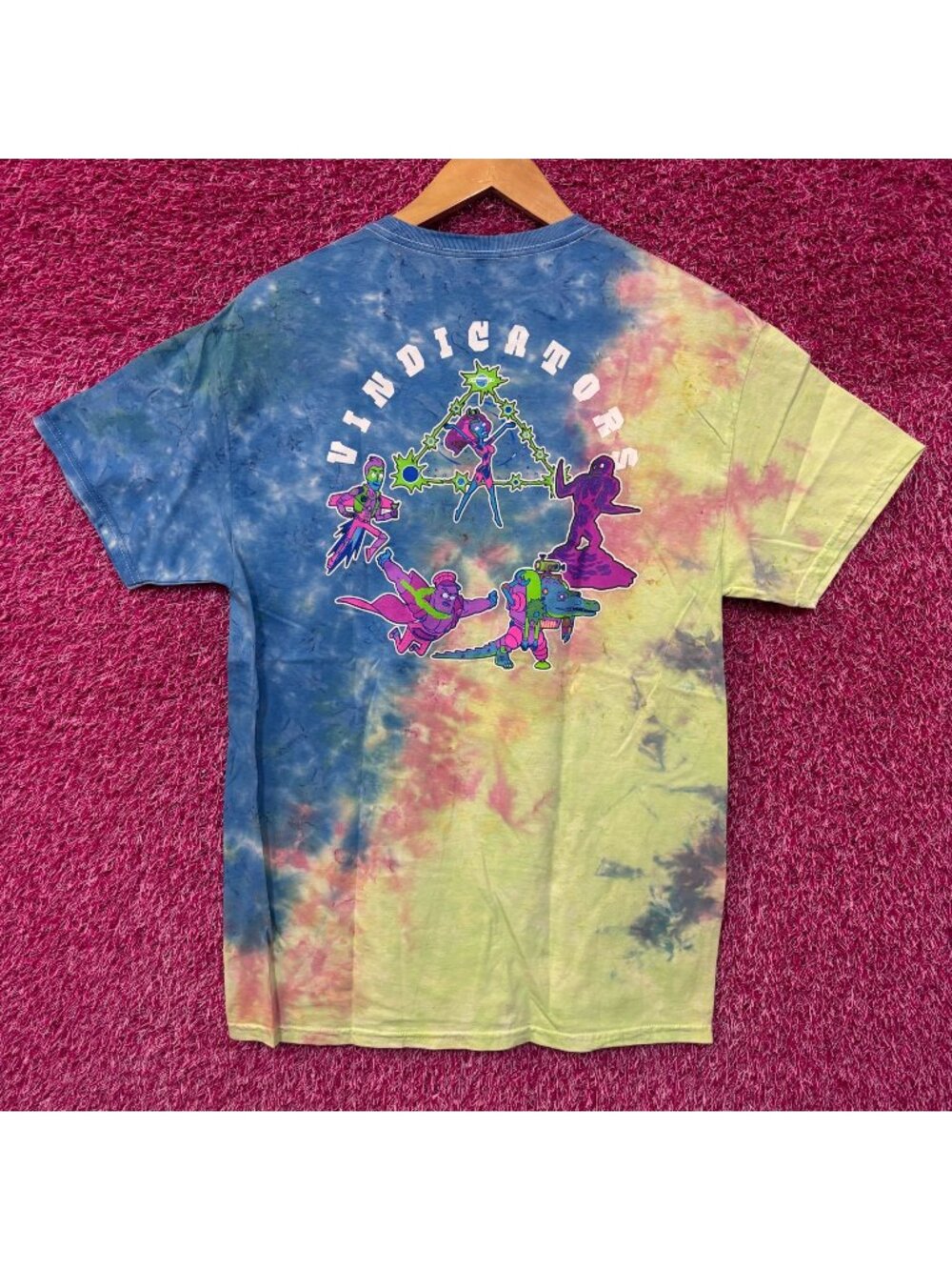 Rick and Morty Vindicators Team tie dye T-shirt size medium